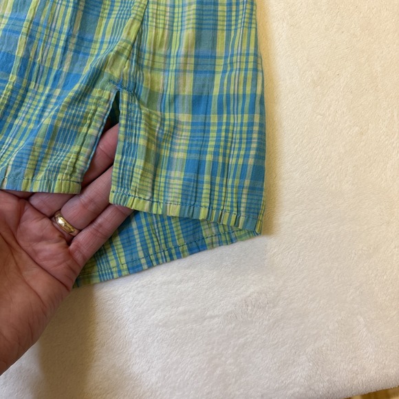 Melrose Women's Blue And Yellow Plaid Button Up Size M Vintage Y2K - Picture 10 of 16